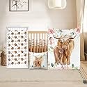 Baby Crib Bedding Set for Girls Highland Cow Design Gifts Color25