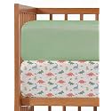 Baby Crib Sheets - Pack of 2 Fitted Sheets for Standard Crib - Dino Land