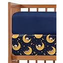 Baby Crib Sheets - Pack of 2 Fitted Sheets for Standard Crib - Moon Bear