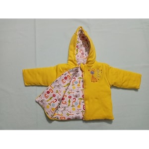 baby cry reversibletwo side jacket hooded zipper jacket with full sleeve for baby boys amp girls yellow 24-36 months
