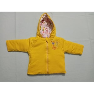 baby cry reversibletwo side jacket hooded zipper jacket with full sleeve for baby boys amp girls yellow 6-12 months
