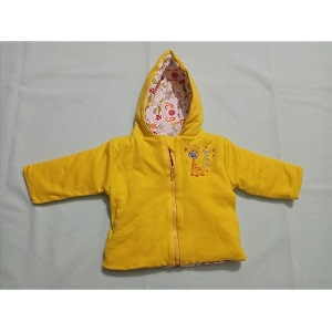 baby cry reversibletwo side jacket hooded zipper jacket with full sleeve for baby boys amp girls yellow 0-6 months