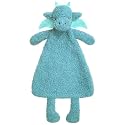 Baby Cyan Dragon Soft Stuffed Animal Security Blanket, Plush Dinosaur Character Lovey Blanket, Baby Shower/Nursery Gift, Newborn Infant Toddler Snuggle Blankie for Boys Girls, 16 Inches