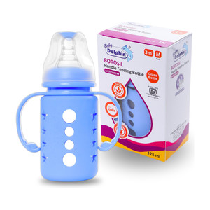 Baby Dolphin Anti-Colic Borosil Glass Feeding Bottle