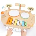 Baby Drum Set - Montessori Wooden Toys Musical Instrument for Toddlers 1-3