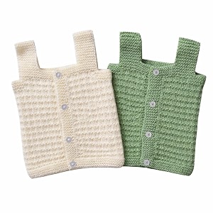 the baby first box handmade baby wool sweater for newborn baby girls amp boys  soft warm handknitted winter wear for infants  full sleeves baby sweater set  0-3 months  pack of 2 green amp cream