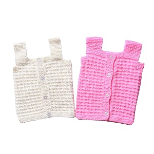 the baby first box handmade baby wool sweater for new born baby girl 0-3 months pack of 2 pink amp white