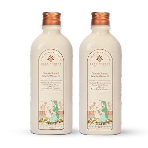 baby forest nanhi champi baby hair massage  10 ayurvedic herbs amp  heals dry scalp  stimulates hair growth  intense nourishment  sesame amp coconut oil pack of 2 x 200 ml each