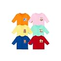 Baby Full Sleeve Cotton Jhabla, Cartoon Print, Multicolor Pack of 6
