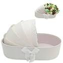 Baby Gift Basket, Empty Cardboard, Baby Shower Gender Reveal, Flower Dipped Berry Arrangement Keepsake Box, 14.3x8.5x3.2 inches (white)