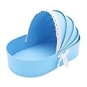 Baby Gift Bassinet Shape Basket Cardboard Box Empty, Baby Shower Gender Reveal, Flower Dipped Berry Arrangement Keepsake Box, 14.3x8.5x3.2 inches (blue)