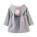 Baby Girl's Toddler Fall Winter Coat Jacket Outerwear Ears Hoodie(10,Grey)