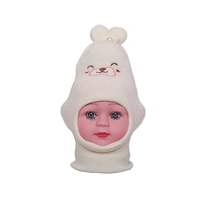 baby girl39s winter soft woolen monkey cappack of 1 white 9-12 months