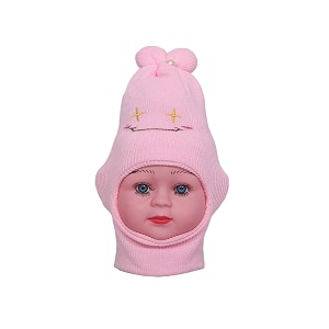 baby girl39s winter soft woolen monkey cappack of 1 pink 9-12 months