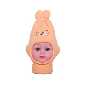 baby girl39s winter soft woolen monkey cappack of 1 peach 3-6 months