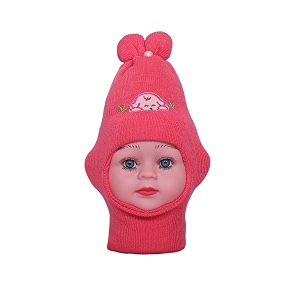 baby girl39s winter soft woolen monkey cappack of 1 dark pink 0-3 months