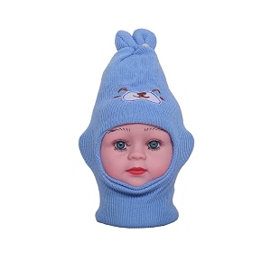 baby girl39s winter soft woolen monkey cappack of 1 blue 6-9 months