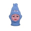 Baby Girl's Winter Soft Woolen Monkey Cap(Pack of 1) (Blue, 0-3 Months)