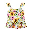Baby Girl Sleeveless T-Shirts Toddler Infant Girls Tank Top T-Shirt Viscose from Bamboo Summer Cool Tees 3Months-5T