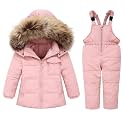 Baby Girl Winter Snowsuit Coat Boy Fur Snow Pants Bib Jacket For Toddler Clothes