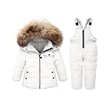 Baby Girl Winter Snowsuit Coat Boy Fur Snow Pants Bib Jacket For Toddler Clothes