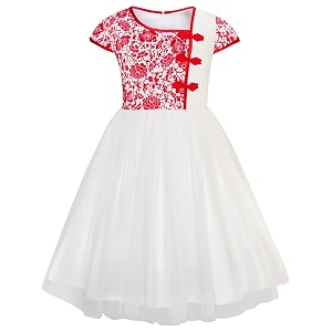 baby girls39 long flower lace cotton ball gown fit and flair design