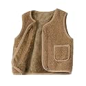 Baby Girls Boys Sherpa Fleece Vest Toddler Lightweight Fall Winter Warm Sleeveless Outerwear Jacket with Pockets