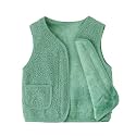 Baby Girls Boys Sherpa Fleece Vest Toddler Lightweight Fall Winter Warm Sleeveless Outerwear Jacket with Pockets