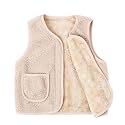 Baby Girls Boys Sherpa Fleece Vest Toddler Lightweight Fall Winter Warm Sleeveless Outerwear Jacket with Pockets
