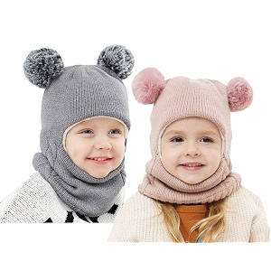 baby girls boys winter hat scarf kids earflap hood scarves