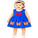Baby Girls Cotton Sleeveless Butterfly Print A-Line