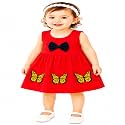 Baby Girls Cotton Sleeveless Butterfly Print A-Line