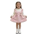Baby Girls Pink Frock Dress with White