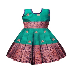 baby girls south indian traditional pattu pavadai jacquard silk lehenga choli