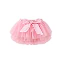 Baby Girls Tulle Tutu Skirt Elastic Waist Bow Layered Party Skirt