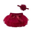 Baby Girls Tulle Tutu Skirt Elastic Waist Bow Layered Party Skirt