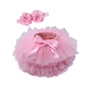 baby girls tutu bloomers diaper cover cotton tulle bloomers and headband set