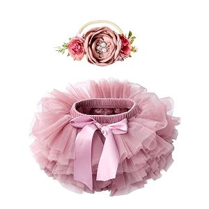 baby girls tutu bloomers diaper cover cotton tulle bloomers and headband set
