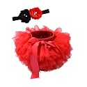 Baby Girls Tutu Bloomers Diaper Cover Cotton Tulle Bloomers and Headband Set