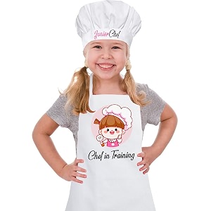 Baby Girls White Polycotton Chef Apron with