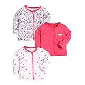 BABYGO Baby Boys &amp; Baby Girls 100% Cotton Full Sleeve Front Open Regular Fit T-Shirt Pack of 3 | Soft Breathable Infant Clothing with Snap Buttons | Printed Newborn Baby Wear Daily Use