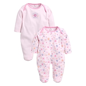 babygo 100 cotton romperssleepsuitsjumpsuitnight suits for baby boys amp baby girls new-born infants pack of 2 combo