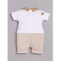BABY GO Half Sleeve Cotton Round Neck Romper for Baby Boy (0-3 Months, Beige1)