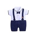 BABY GO Half Sleeve Cotton Round Neck Romper for Baby Boy (3-6 Months, Navy1)