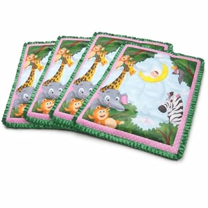 baby godadi pack of 4 for newborn baby  cotton baby mattress amp baby bed for 0 to 2 years  soft washable godari bedding set jungle theme