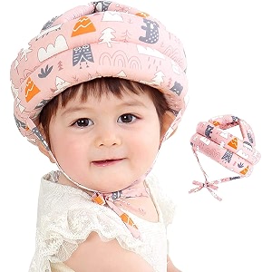 babies bloom baby safety helmet baby head protector baby learn to walk or run soft safety helmet infant anti-fall anti-collision for baby 6-36 m multicolor pink