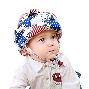 babies bloom baby adjustable safety helmet baby head protector baby learn to walk or run soft safety helmet infant anti-fall anti-collision for baby 8-36 m american stars