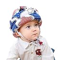 Babies Bloom Baby Adjustable Safety Helmet, Baby Head Protector, Baby Learn to Walk Or Run Soft Safety Helmet, Infant Anti-Fall Anti-Collision, for Baby (8-36 M) (American Stars)