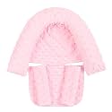 Baby Head Support and Strap Covers - Infant Head Support Pillow Super Soft Head and Neck Pillow for Car Seat Baby Headrest and Carseat Neck Cover,Light Pink