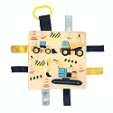 Baby Jack & Co 8x8” Construction Lovey Tag Toy for Babies - Baby Crinkle Toy - Soft & Safe - Learn Shapes & Colors - Ideal Baby Toy - BPA Free w/Stroller Clip